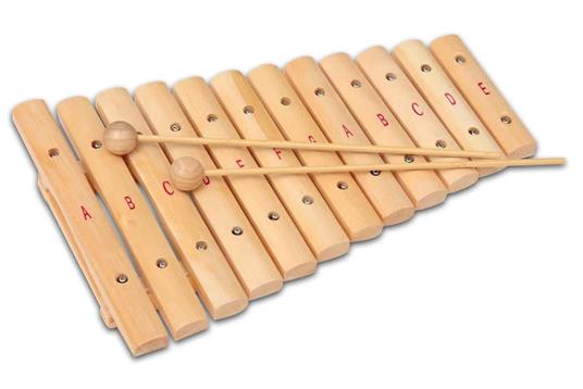 Xilofono a 12 note in legno . 2 bacchette in dotazione - 4