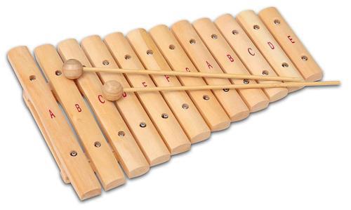 Xilofono a 12 note in legno . 2 bacchette in dotazione - 5