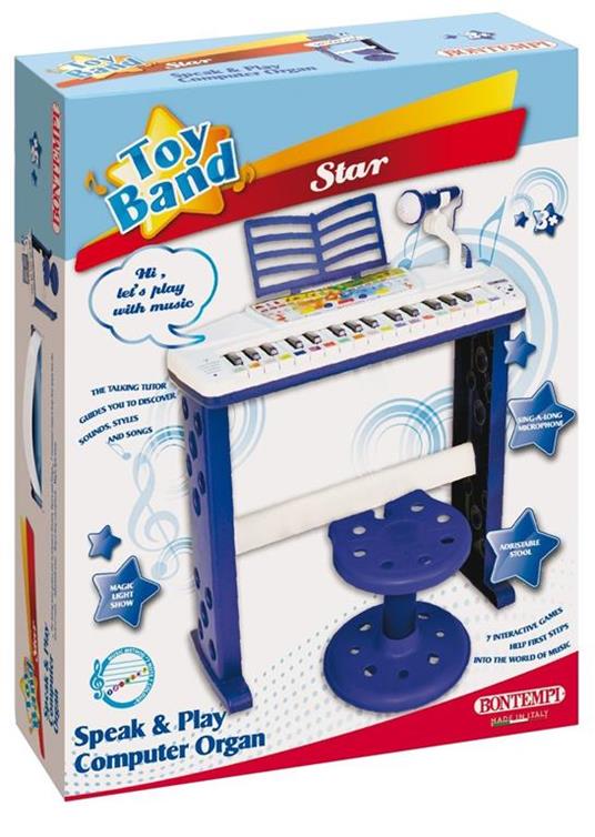 Toy Band Star. Tastiera 32 Tasti Parlante con Microfono Gambe e Sgabello. Bontempi (14 3341) - 10