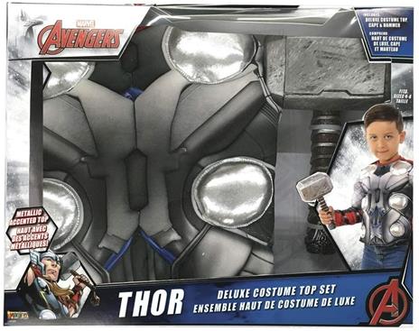 Marvel: Thor - Costume Avengers Pech-Marti Caj (Top Muscoloso Con Mantello E Martello Tg.) - 2