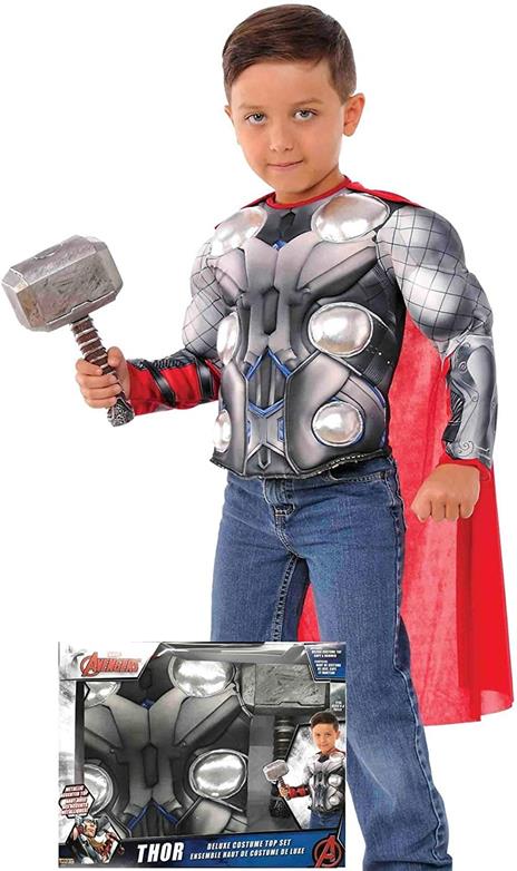 Marvel: Thor - Costume Avengers Pech-Marti Caj (Top Muscoloso Con Mantello E Martello Tg.) - 3