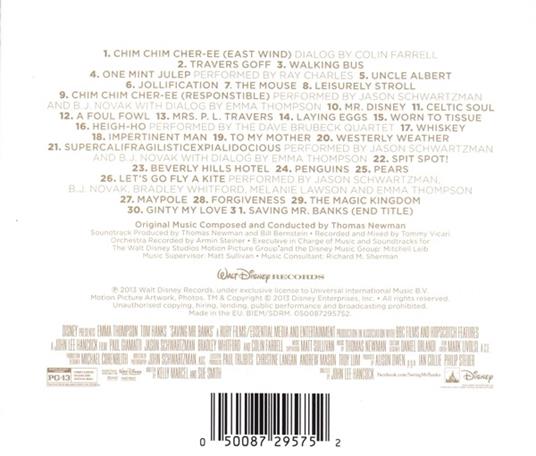 Saving Mr. Banks - CD Audio - 2