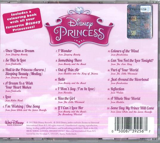 Disney Princess. The Music of Hopes, Dreams and Happy Endings (Colonna sonora) - CD Audio - 2