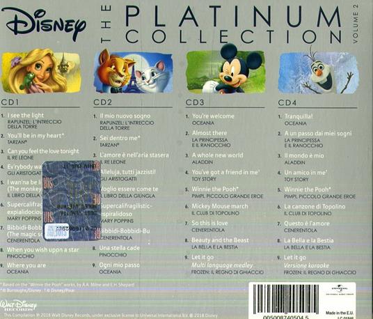 Disney The Platinum Collection Colonna Sonora Cd Ibs