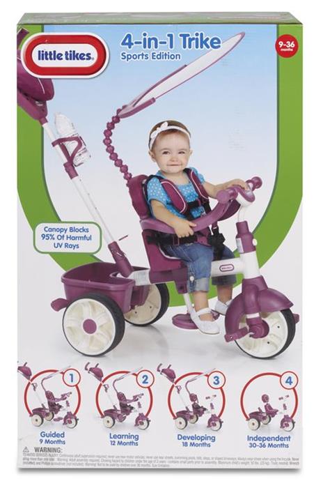 Little Tikes 4 in 1 Sports Edition Trike triciclo Trazione anteriore Verticale Bambini - 10