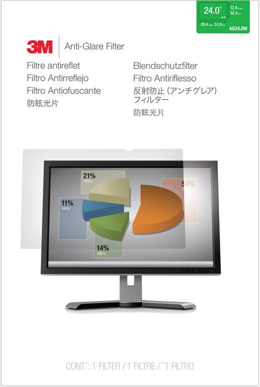 3M Filtro antiriflesso per monitor widescreen da 24” (16:10) - 2