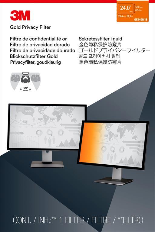 3M Filtro Privacy oro per monitor widescreen da 24” (16:10) - 2