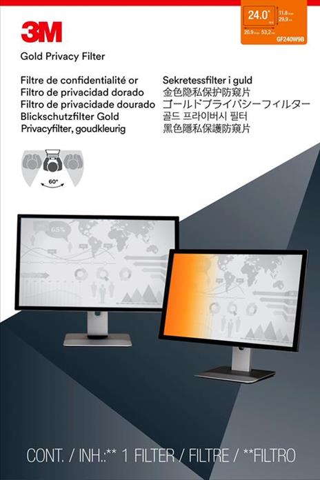 3M Filtro Privacy per monitor widescreen da 24" - 2