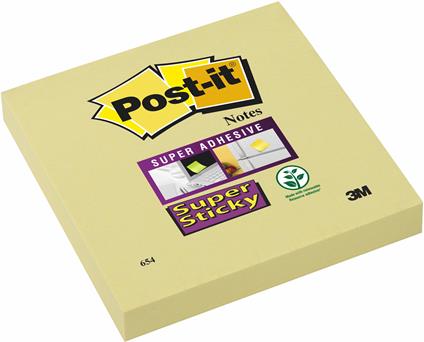 3M Post-it. 12 Blocchetti Super Sticky colore giallo 76x76 mm
