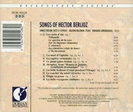 Songs of Hector Berlioz - CD Audio di Hector Berlioz - 2