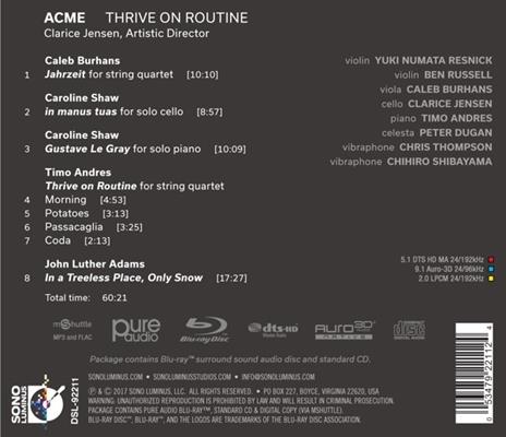 Acme - Thrive on Routine - CD Audio di John Luther Adams,Caleb Burhans - 2