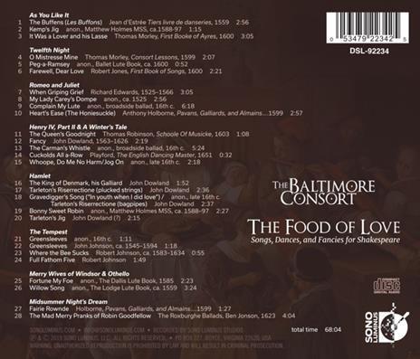 Food Of Love : Songs, Dances And fancies For Shakespeare - CD Audio - 2