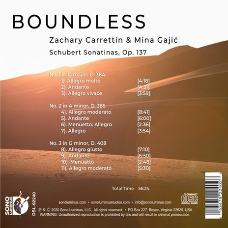 Boundless: Schubert Sonatinas - CD Audio - 2