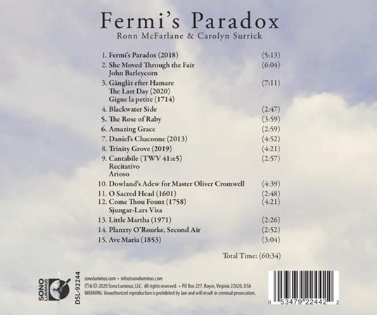 Carolyn Surrick & Ron McFarlane: Fermi's Paradox - CD Audio - 2