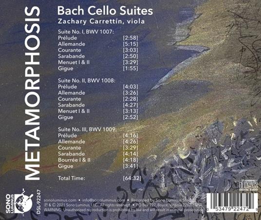 Metamorphosis: Cello Suites 1, 2 And 3 - CD Audio di Johann Sebastian Bach - 2