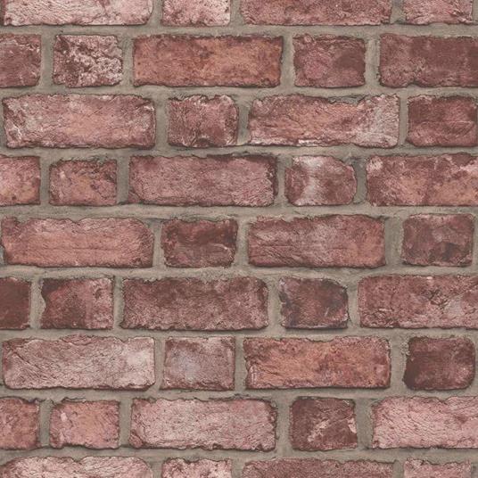 Homestyle Carta da Parati Brick Wall Rosso - 2