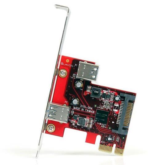 StarTech.com Scheda PCI Express SuperSpeed USB 3.0 a 2 porte con supporto UASP - 1 interna 1 esterna - 2