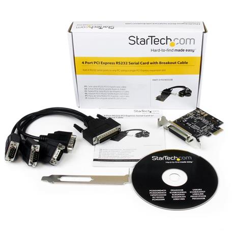 StarTech.com Scheda PCI Express seriale a 4 porte RS-232 con cavo di ripartizione - 4