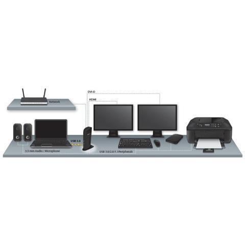 StarTech.com Docking station Universale USB3.0 per laptop DVI HDMI - Dual-Monitor con Ethernet audio - 4