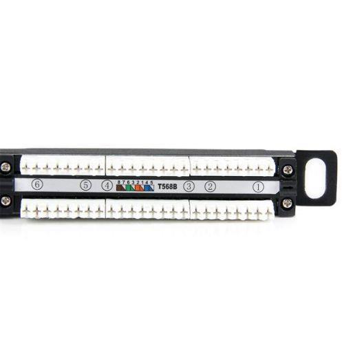 StarTech.com Quadro per prese 0,5U Cat5e a 24 porte - Quadro per prese RJ45 110 Cat 5e Ethernet per montaggio a rack - 3