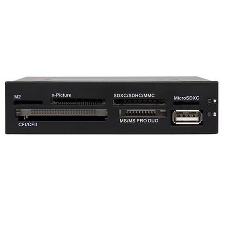 StarTech.com Lettore per schede di memoria multimediali USB 2.0 22 in 1 alloggiamento frontale 3,5'' - colore nero - 2