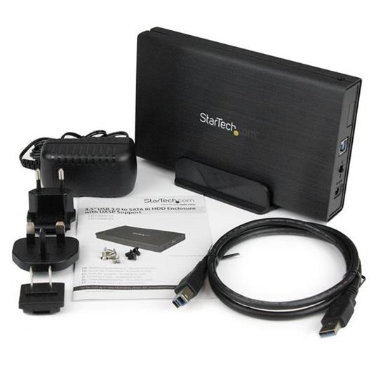 StarTech.com Box esterno per disco rigido SATA III da 3,5" USB 3.0 nero con UASP per SATA 6 Gbps – HDD esterno portatile - 4