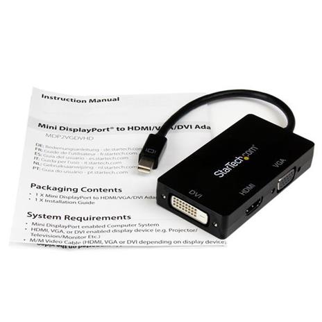 StarTech.com Adattatore Mini DisplayPort da viaggio VGA/DVI/HDMI - Convertitore mDP 3 in 1 - 5