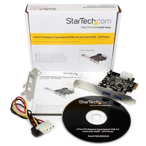 StarTech.com Adattatore scheda SuperSpeed USB 3.0 con 2 porte PCI Express (PCIe) con UASP - Alimentazione LP4 - 3