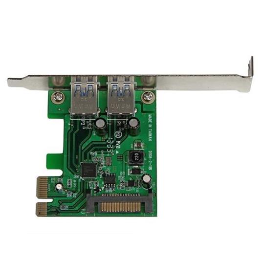 StarTech.com Adattatore scheda SuperSpeed USB 3.0 con 2 porte PCI Express (PCIe) con UASP - Alimentazione SATA - 2