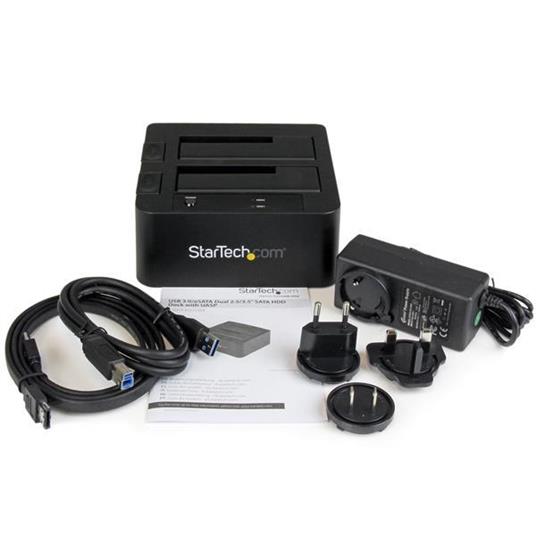 StarTech.com Docking Station USB 3.0 per doppio Hard Disk SATA / eSATA SSD da 2,5"/3,5" con UASP - 4