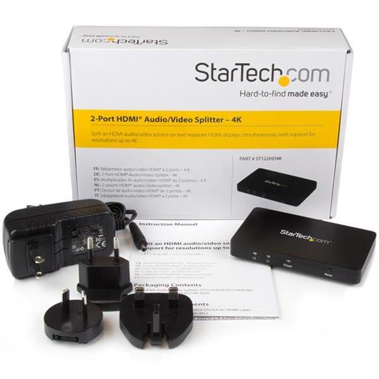 StarTech.com Sdoppiatore Splitter HDMI 4k 30hz 1x2 porte con custodia in alluminio - 2