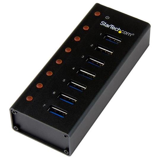 StarTech.com HUB USB 3.0 a 7 porte con case metallico - Perno e concentratore USB 3.0 desktop/montabile a parete