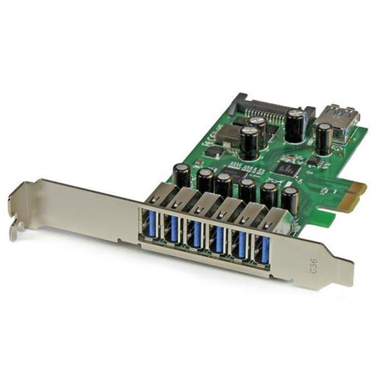 StarTech.com Scheda Espansione PCI Express USB 3.0 a 7 porte con profilo basso e standard - alimentazione SATA