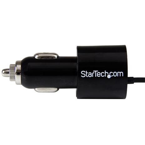 StarTech.com Caricatore da auto a doppia presa con cavo Micro-USB piu porta USB - Alta potenza ( 21 Watt / 4.2A ) - Nero - 2