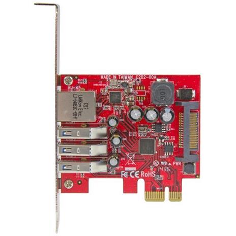 StarTech.com Scheda Espansione PCI Express USB 3.0 a 3 porte con UASP + Gigabit Ethernet - 2