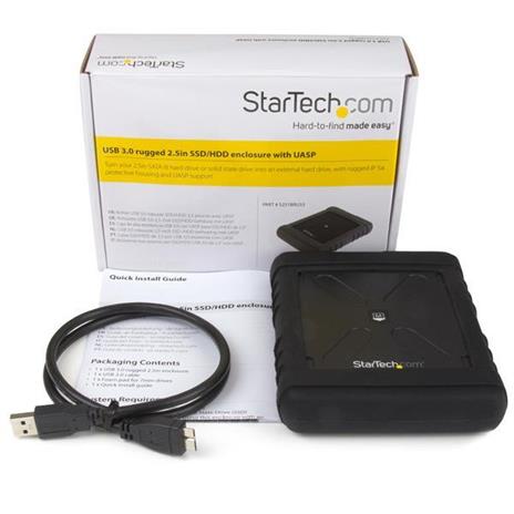 StarTech.com Box Esterno Robusto per Hard Drive - Case esterno anti-shock USB 3.0 a 2,5" SATA 6Gbps HDD/SSD con UASP - 3