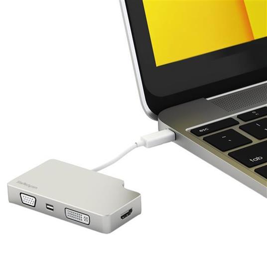 StarTech.com Adattatore Audio/Video da Viaggio 4 in 1 - USB Type-C a VGA, DVI, HDMI o mDP - in Alluminio - 4K - 7