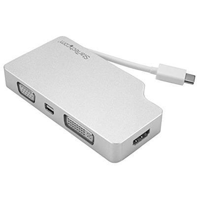 StarTech.com Adattatore Audio/Video da Viaggio 4 in 1 - USB Type-C a VGA, DVI, HDMI o mDP - in Alluminio - 4K