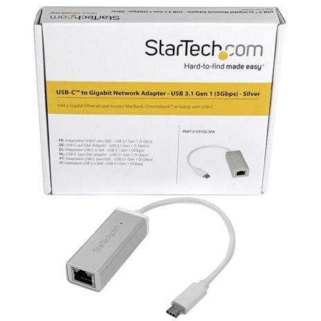 StarTech.com Adattatore di rete USB-C a RJ45 Gigabit Ethernet Gbe - M/F - Argento