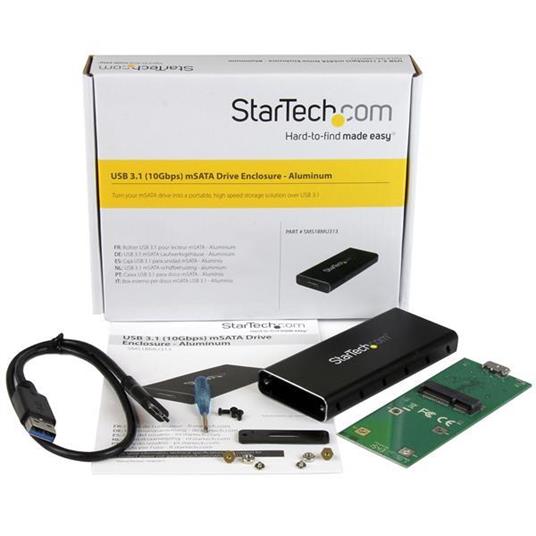 StarTech.com Box Esterno mSATA in alluminio USB 3.1 (10Gbps) - 3