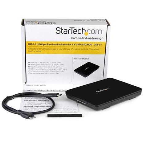 StarTech.com Box esterno USB 3.1 (10 Gbps) senza utensili per SSD/HDD 2,5" - USB-C - 5