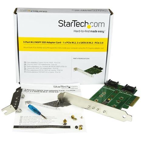 StarTech.com Adattatore SSD M.2 NGFF a 3 porte - 1x M.2 PCIe ( NVMe) , 2x M.2 SATA III M.2 - PCIe 3.0 - 6