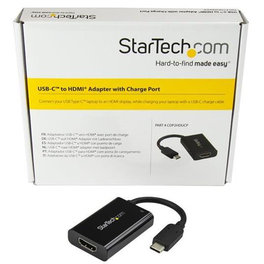 StarTech.com Adattatore video USB-C a HDMI con Power Delivery - 60 Watt - Nero - 3