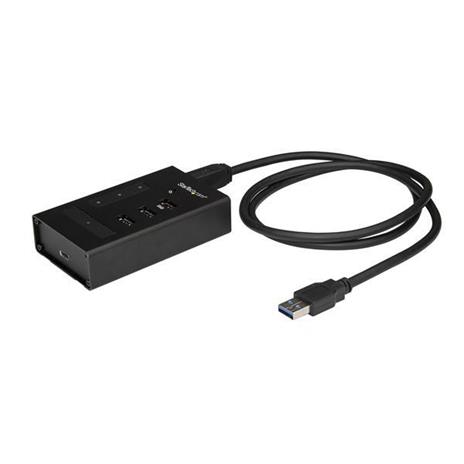 StarTech.com Hub USB 3.0 a 4 porte - USB Type-A a 1x USB-C e 3x USB-A - Hub USB commerciale in metallo - SuperSpeed 5Gbps USB 3.1/3.2 Gen 1 - Autoalimentato - BC 1.2 Fast Charge - Montabile/Robusto