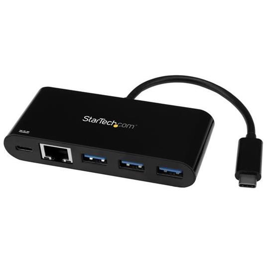 StarTech.com Hub USB 3.0 a 3 porte con Gigabit Ethernet e Power Delivery - USB-C - 2