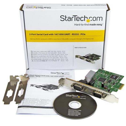 StarTech.com Scheda Seriale PCI Express da 2 porte DB9 con UART 16C1050 - RS232 - 3