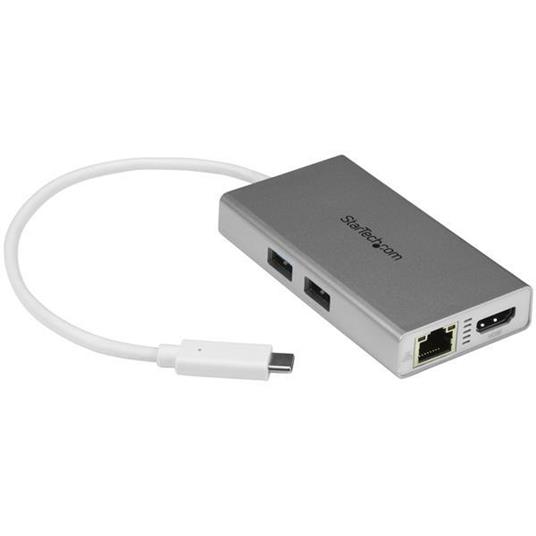 StarTech.com Adattatore Multifunzione USB-C per portatili - Power Delivery - 4K HDMI - Gbe - USB 3.0 - Bianco e Argento
