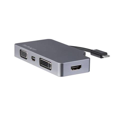 StarTech.com Adattatore Multiporta Video USB-C 4 in 1 in Alluminio - 4K 60Hz - Grigio Siderale