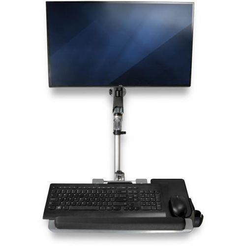 StarTech.com Postazione di lavoro con montaggio a parete - Scrivania articolata con braccio ergonomico per monitor regolabile in altezza e vassoio imbottito per tastiera - Display VESA da 34" - Supporto a muro pieghevole - 3