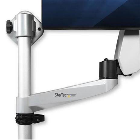 StarTech.com Postazione di lavoro con montaggio a parete - Scrivania articolata con braccio ergonomico per monitor regolabile in altezza e vassoio imbottito per tastiera - Display VESA da 34" - Supporto a muro pieghevole - 6